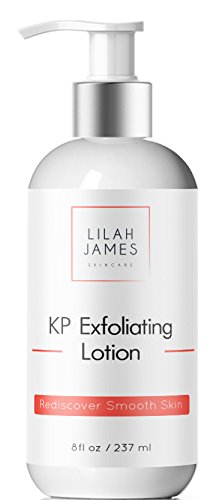 Lilah James KP Exfoliating Lotion 8oz - 14% Glycolic Acid and 2% Salicylic Acid For Smooth Skin, Reduces Red Bumps From Keratosis Pilaris, Fragrance Free