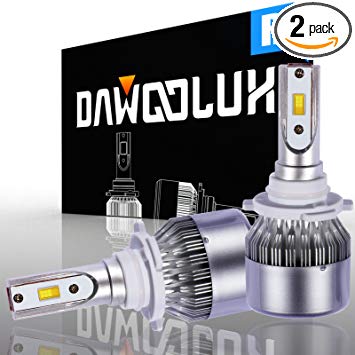 DAWOOLUX 9005/HB3 LED Headlight Bulbs Conversion Flip Chips/Internal Driver-Dual All-in-one Extremely Bright 6000K Cool White 7600 Lumens 72W, 2-Years Warranty