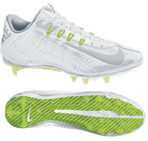 Nike Men's Vapor Carbon Elite 2014 TD Football Cleats, White/Metallic Silver