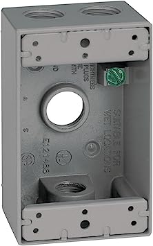 Sigma Engineered Solutions, Gray Sigma Electric 14251 1/2-Inch 4 Hole 1-Gang Box