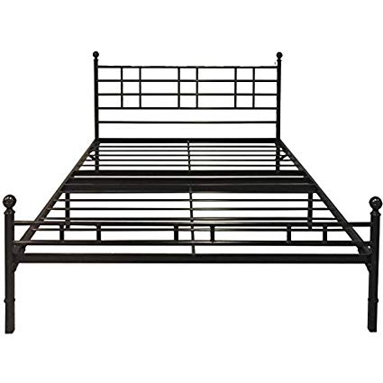 Crown Comfort California King Size Steel Platform Bed Easy Set-Up -
