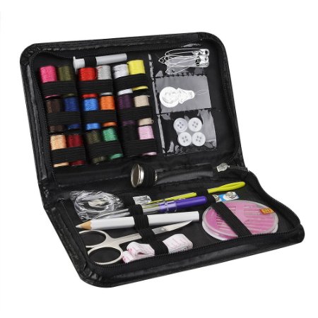 Sewing Kit / Deallink Portable Mini Household Sewing Accessories for Home, Travelling and Emergency Use / Black