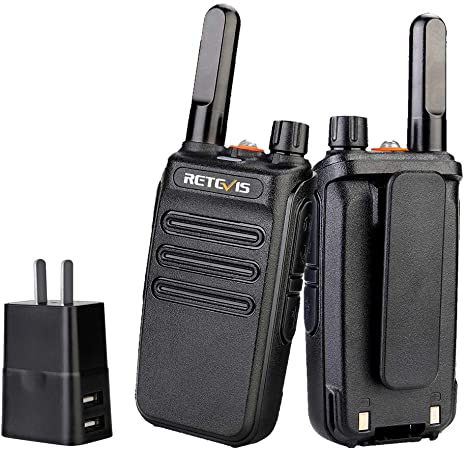 Retevis RB35 Walkie Talkies for Adults, Portable 2 Way Radios Long Range, Flashlight, VOX Handsfree, Small and Robust, Walkie Talkie Rechargeable with USB Charger, for Camping Road Trip (2 Pack)