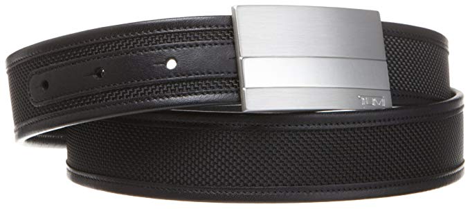 Tumi Men's Reversible Ballistic Nylon and Leather Belt