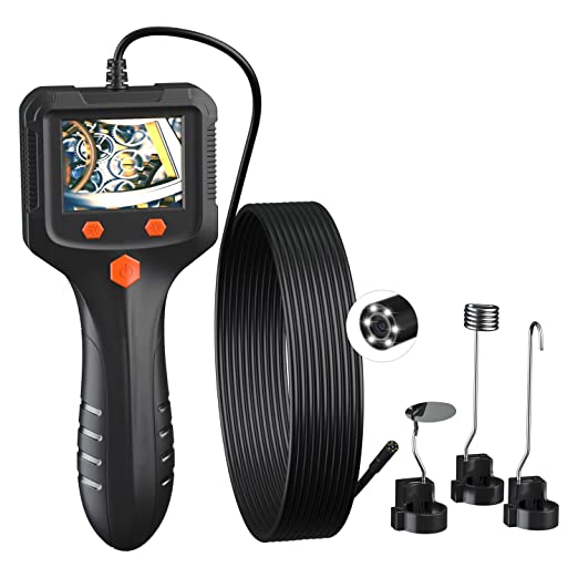 Daxiongmao Inspection Camera, Endoscope Camera with Light, Sewer Camera, IP67 Waterproof 1080 HD Camera, 2.4 "Snake Camera with 11.5ft Semi-Rigid Cable and Light，Gadgets for Men