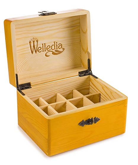 Welledia Aroma Storage Essential Oil Wooden Box, Small