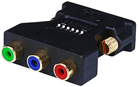 Monoprice 2398 DVI-I Male to 3 RCA Component Adapter with DIP Switch for ATI Video Cards, Gold Plated