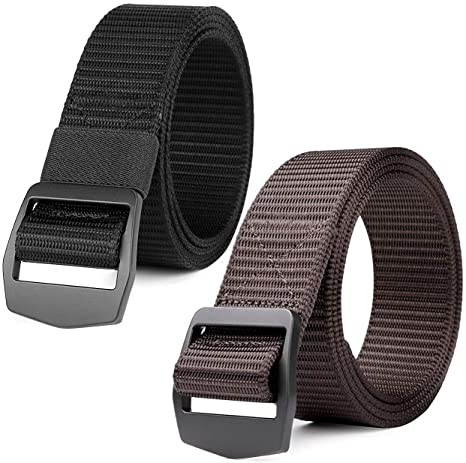 JASGOOD Tactical Heavy Duty Reinforced Nylon Belt for Men Adjustable Military Webbing Belt Strap with Metal Buckle