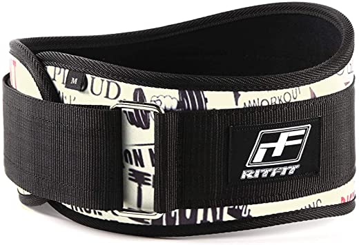 RitFit Weight Lifting Belt - Great for Squats, Clean, Lunges, Deadlift, Thrusters - Men and Women - 6 Inch - Multiple Color Choices - Firm & Comfortable Lumbar Support