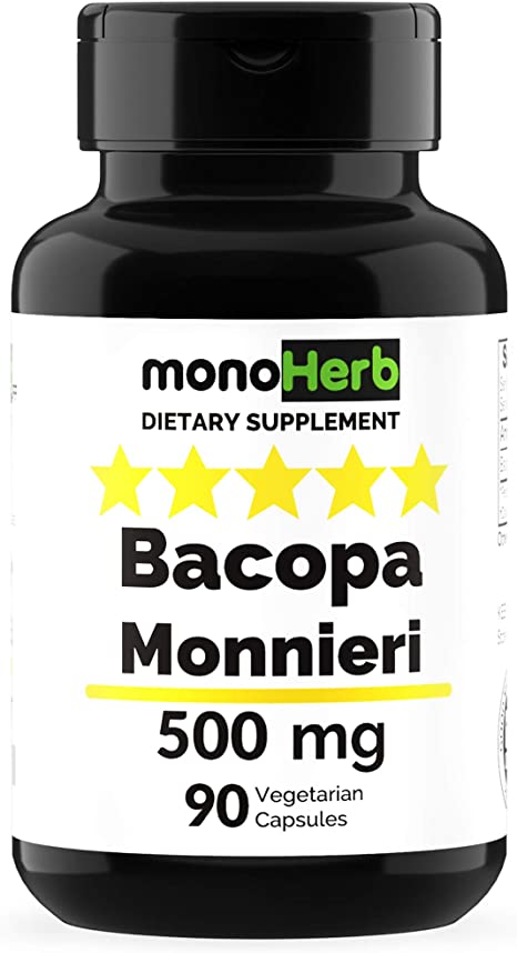 Bacopa Monnieri Extract 500 mg per Capsule - 90 Vegetarian Capsules