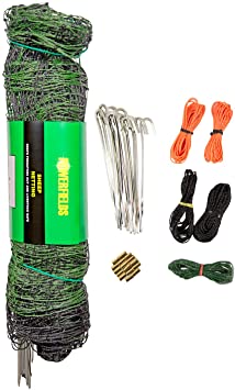 Powerfields P-89-G Electric 40" Poultry / Goat Fence-Netting, 40-Inches Tall x 165-Feet Long Netting, 15 Line Post, 19 Stakes, 2 Tie Down Cords, Repair Kit, Black/White Netting