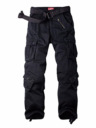 AUSZOSLT Men's Multi Pocket Loose Casual Work Pants Cargo Pants