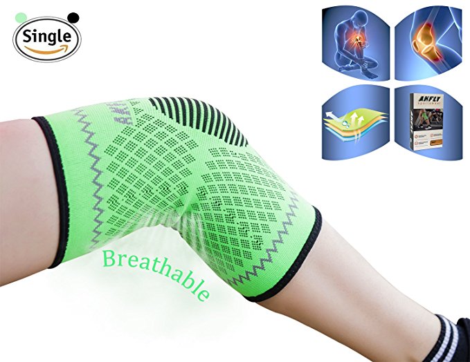 AKFLY Knee Sleeve Support for Running Perfect for Women Men Basketball Cycling Weightlifting Arthritis Pain and Knee Brace for Sports