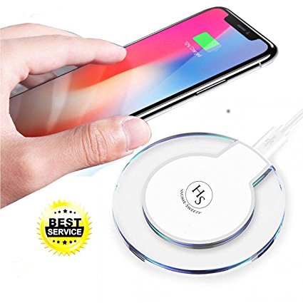 [2018 Upgraded] Fast iPhone Wireless Charger, HomeSweety Qi Wireless Charger Pad for Apple iPhone X iPhone 8/8 Plus Samsung Note 8 S8/S8 Plus/S7/S7 Edge/S6 Nexus Nokia Universal Wireless Charger Stand