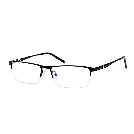 Shortsighted Glasses Titanium Alloy Half-Frame Myopia Glasses -2.00 Men Women Black ***Please Kindly Note These are not Reading Glasses***