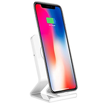 HaloVa Wireless Charger, Fast Wireless Charging Stand for Samsung Galaxy Note 8 S8 Plus S8  S8 iPhone X 8 Plus, White