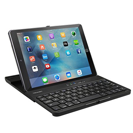 iPad Pro 9.7 Bluetooth Keyboard, TeckNet Wireless Keyboard (US Keyboard Layout) Case Cover with Built-in Stand Groove with 360 Degree Rotation, Multi-Angle Stand and Auto Wake and Sleep For iPad Pro 9.7"