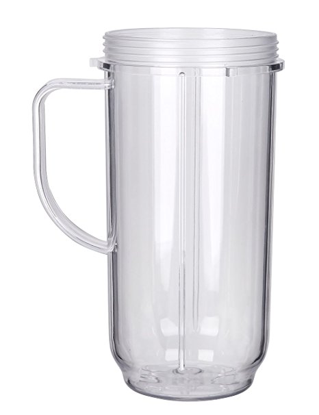 QT Tall 22oz Replacement Part Cup Mug with handle For 250w Magic Bullet On-The-Go Mug