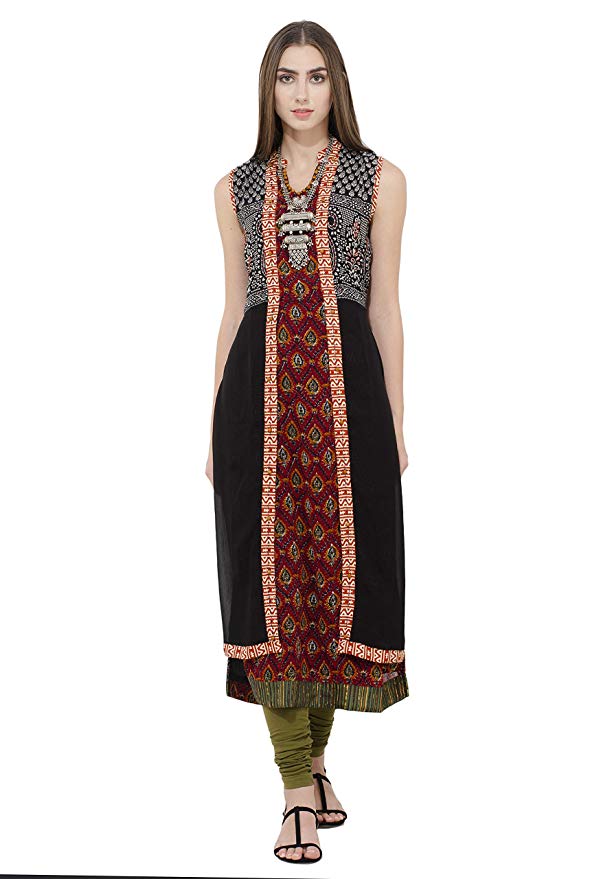SABHYATA Womens Kurta Indian Kurtis for Women Casual Tunic Kurti Tops Long Dress