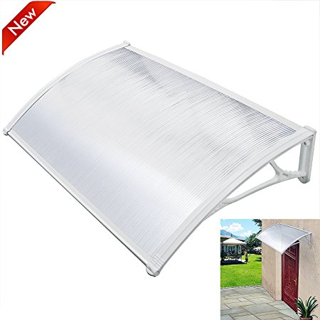 Popamazing Outdoor Cover Door Window Garden Canopy Patio Porch Awning Shelter - Multiple Size & Colour (White, 120*70cm)