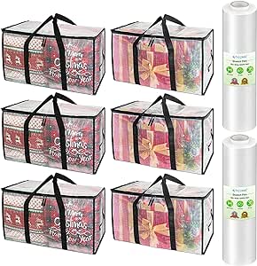 BALEINE Clear 6 Pack Oversized Moving Bags 2PK Stretch Wrap Stretch Film Roll