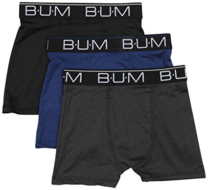 B.U.M. Equipment Boys’ Performance Dry-Fit Compression Boxer Briefs (3 Pack)