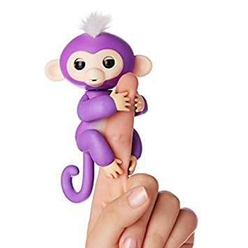 Fingerlings Kids Toys-Interactive Baby Monkey-Purple with White Hair(Mia)