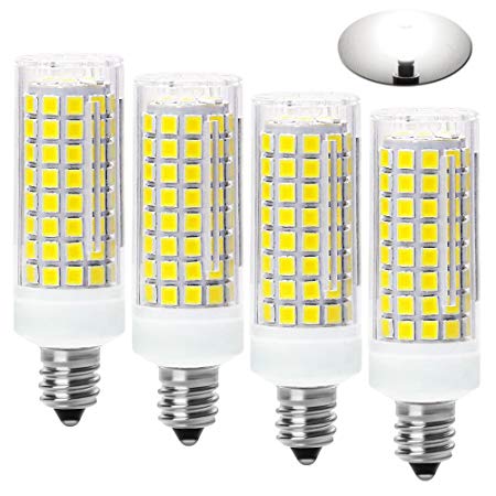 All-New-(102LEDs) E11 Led Bulbs, 80W or 100W Equivalent Halogen Replacement Lights, Dimmable, Mini Candelabra Base, 850 LM，Daylight White 6000K, AC110V/ 120V/ 130V, Replaces T4 /T3 JD e11，pack of 4