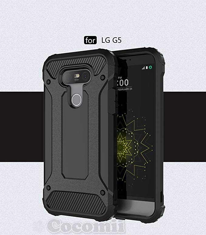 Cocomii Commando Armor LG G5 Case New [Heavy Duty] Premium Tactical Grip Dustproof Shockproof Hard Bumper Shell [Military Defender] Full Body Dual Layer Rugged Cover for LG G5 (C.Black)
