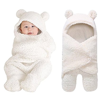 Newborn Baby Boy Girl Cute Cotton Plush Receiving Blanket Sleeping Wrap Swaddle
