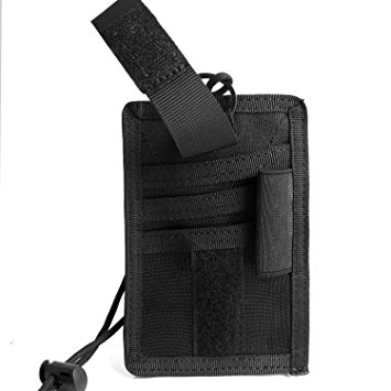 Tactical ID Card Holder with Adjustable Neck Lanyard and Detachable Card Organizer