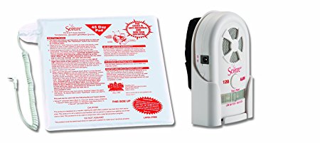Secure 45CSET-5 Chair Exit Alarm For Falls Management And Wandering Prevention - 12"x12" Antimicrobial Wheelchair Sensor Pad - Caregiver Monitor With Adjustable Volume/Tone, Flashing Light, Auto-Reset