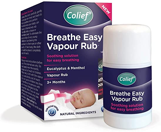 Colief Breathe Easy Vapour Rub - Decongestant Solution for Easy Breathing - Infants 3  Months - Contains Eucalyptus and Menthol