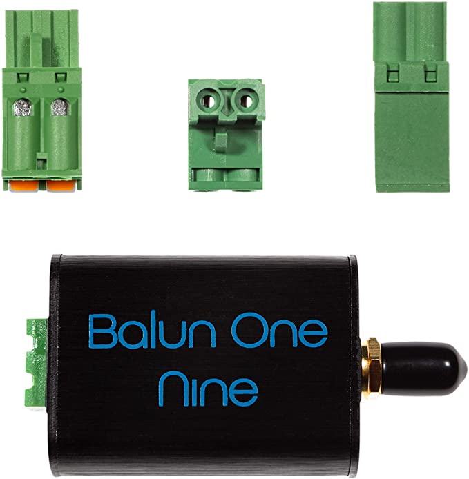Balun One Nine v2 - Small Low-Cost 9:1 (1:9) Balun with Input Protection & Enclosure for HF & Shortwave. Great for Software Defined Radio (RTL-SDR & SDRPlay), Ham It Up, and Other Capable Radios