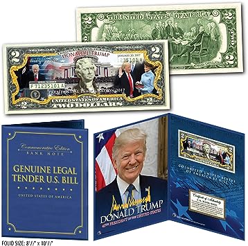 Donald Trump 45th Inauguration $2 Bill in Large 8x10 Collectors Photo Display