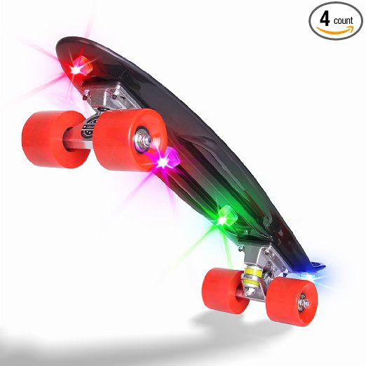 Landwalker LED Underglow Skateboard Lights Waterproof Shining Light Diving Colorful Lamps Submersible Candles-Multifunctional-Water Resistant-Bright Everywhere-led lights for skateboards longboards HoverboardsScooters bicycles and parties- Easy Installation and Batteries Includedextra free 4 batteries inside