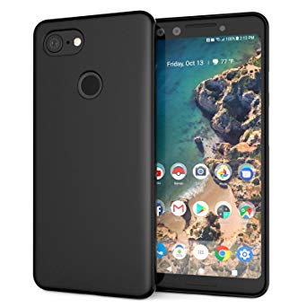Caseflex Low Profile Google Pixel 3 Case with Ultra Slim and Lightweight Protection Soft Silicone Flexible Cover with Matte Finish for The Google Pixel 3 - Black - CS000010GO