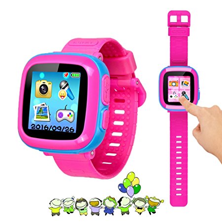 KKLE Game smart watch for kids,kids smartwatch with camera 1.5" touch screen 10 games children's watch Nice toys for kids as Gifts boys girls.(joint pink)