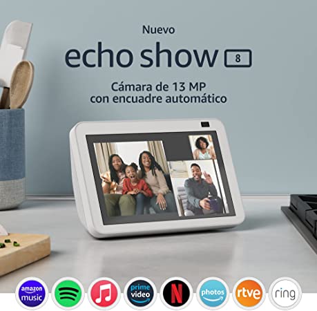 Nuevo Echo Show 8 (2.ª generación, modelo de 2021) | Pantalla HD inteligente con Alexa y cámara de 13 MP | Blanco