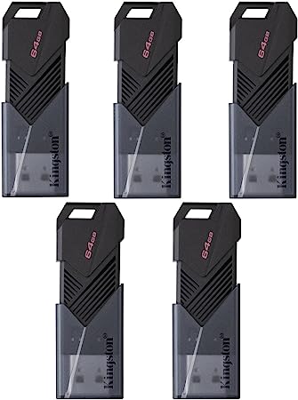 Kingston 64GB DataTraveler Exodia Onyx USB 3.2 Flash Drive, Matte Black (5-Pack) (5 Items)