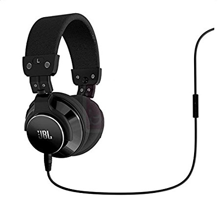 BassLine Over-Ear DJ Style Headphones with In-line Mic & Controls (Black)