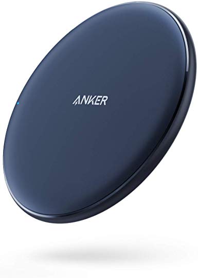 Anker Wireless Charger, PowerWave Pad, Compatible iPhone 11, 11 Pro, 11 Pro Max, Xs Max, XR, XS, X, 8, 8 Plus, 10W Fast-Charging Galaxy S10 S9 S8, Note 10 Note 9 Note 8 (No AC Adapter) - Navy Blue