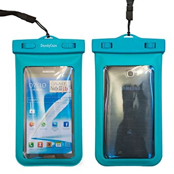 DandyCase Waterproof Case for Samsung Galaxy S5, Samsung Note 3 / 2, Samsung Galaxy MEGA, HTC One M8 (2014), HTC One Max, LG G2, Nokia Lumia 1520, Motorola Droid Ultra - Also fits other Large Smartphones up to 6.3" screen size - IPX8 Certified to 100 Feet [Retail Packaging by DandyCase] (Teal)