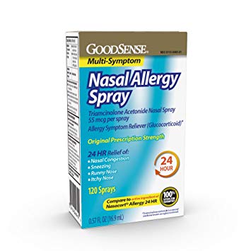 GoodSense Nasal Allergy Spray, Triamcinolone Acetonide (Glucocorticoid) 55 Mcg Per Spray, 0.57 Fluid Ounce