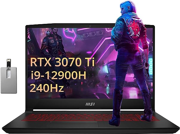 MSI Katana GF66 15.6” FHD Gaming Laptop, Intel Core i9-12900H, NVIDIA GeForce RTX 3070Ti, 32GB DDR5 RAM, 2TB PCle SSD, Backlit Keyboard, Nahimic Audio, WiFi 6, Black, Win 11 Pro, 32GB USB Card