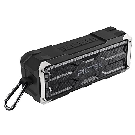 Bluetooth Speaker, Pictek Portable Wireless Speaker with 30-Hour Playtime, 4400MAH, 20W Dual-Driver , Waterproof Splashproof, Built-in Mic, Phone Call, Computer Speakers for iPhone, iPod, iPad, Samsung, LG ect. Black