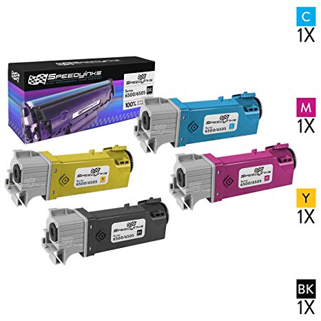 Speedy Inks - Compatible Xerox 6500 Set of 4 Toner Cartridges 106R01597 106R01596 106R01595 106R01594 for Phaser 6500, WorkCentre 6505 Printers: 1 Black, 1 Cyan, 1 Magenta, 1 Yellow