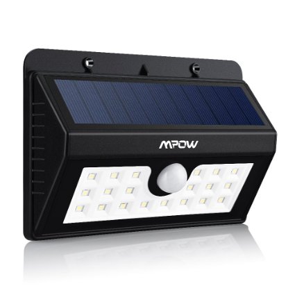 Mpow Solar Power Wireless 20 LED Security Motion Sensor Light for Outdoor Wall/garden/Home/Yard