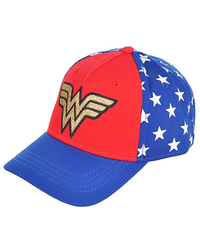 DC Comics Youth Girls Wonder Woman Sequin Logo Adjustable Baseball Hat