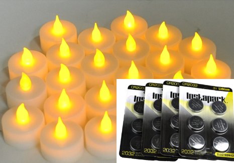 Instapark LCL-24E Battery-powered Flameless LED Tealight Candles 2-Dozen Pack